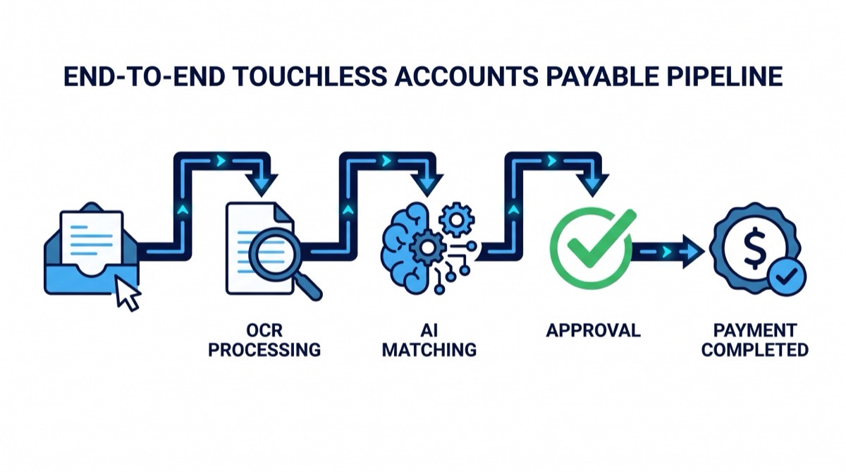 Pipeline touchless accounts payable: desde email hasta pago aprobado sin intervencion manual